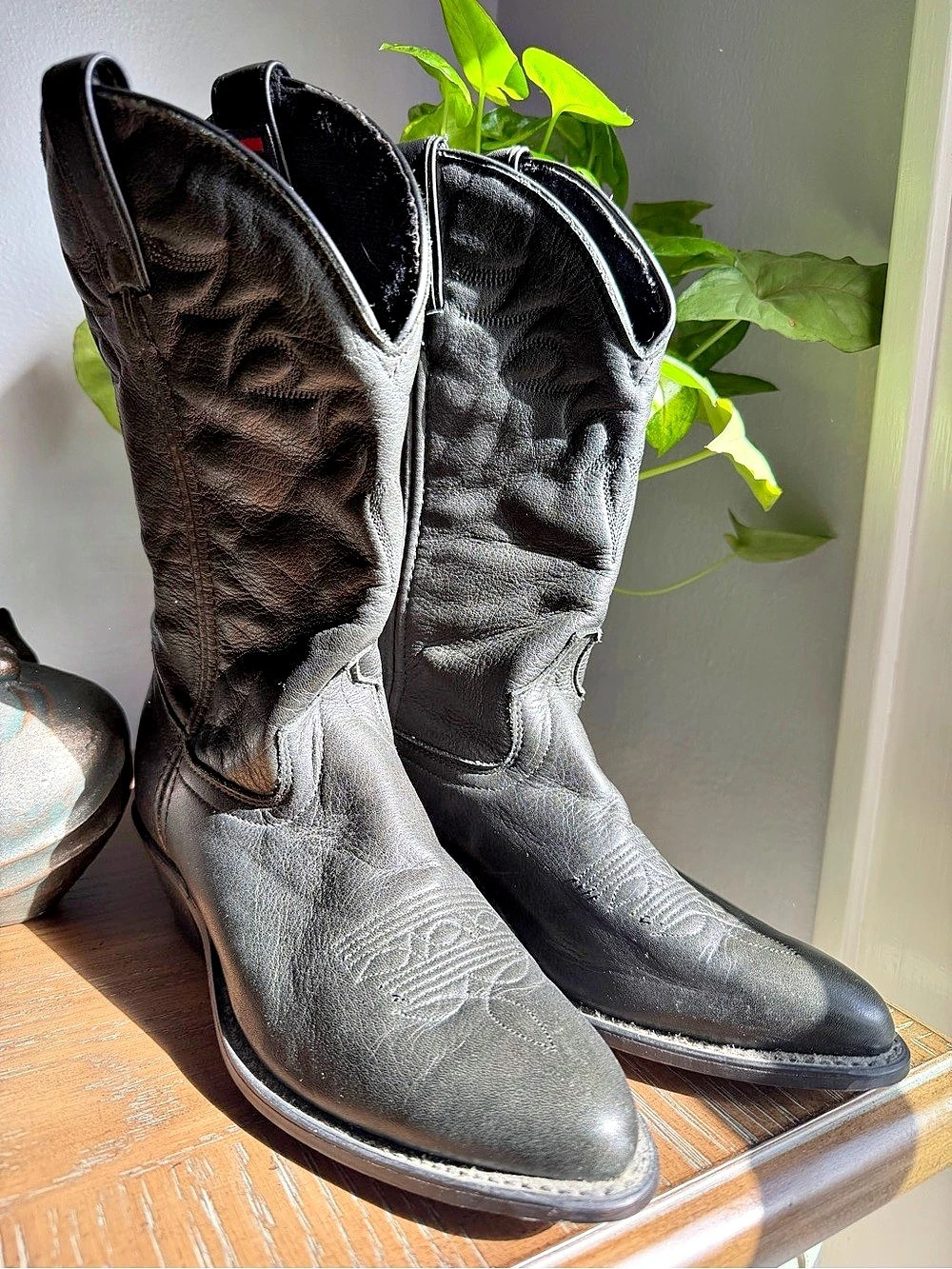 Laredo Black Cowboy Western Boots US 6.5